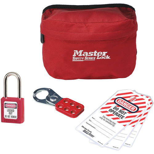 Trousse de cadenassage personnalis&eacute;e avec cadenas en thermoplastique Zenex, 6 composants compris Brunswick Fyr & Safety
