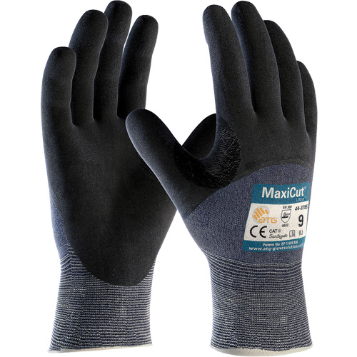 Gants r&eacute;sistants aux coupures en tricot sans couture ATG MaxiCut Ultra, Taille Grand, Calibre 15, Rev&ecirc;tement Nitrile, Enveloppe en Fil technique, ASTM ANSI niveau A3/EN 388 niveau 5/EN 388 niveau C Brunswick Fyr & Safety