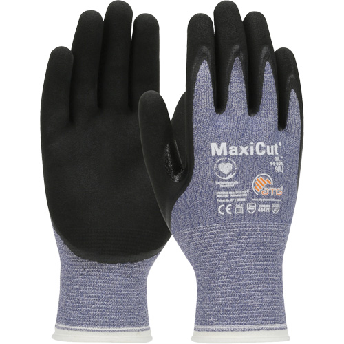 Gants r&eacute;sistants aux coupures dans un milieu de travail huileux ATG MaxiCut, Taille Grand, Calibre 15, Rev&ecirc;tement Nitrile, Enveloppe en Fil technique, ASTM ANSI niveau A3/EN 388 niveau 4/EN 388 niveau C Brunswick Fyr & Safety