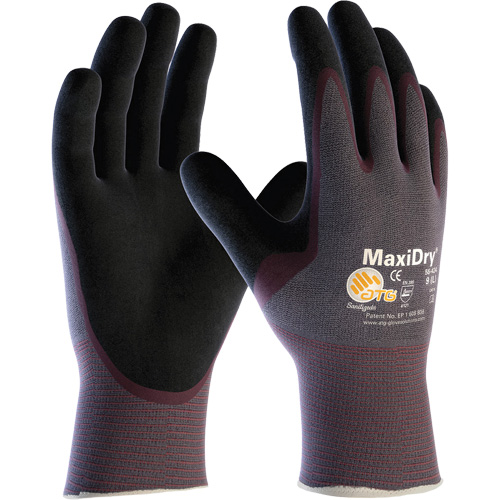 Gants sans couture ultra l&eacute;gers ATG MaxiDry, Grand, R&ecirc;vetement Nitrile, Calibre 15, Enveloppe en Nylon/&eacute;lasthanne Brunswick Fyr & Safety