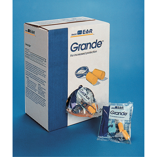 Bouchons d'oreilles classiques E-A-R, Vrac - Sac en poly, Grand, Avec cordon Brunswick Fyr & Safety