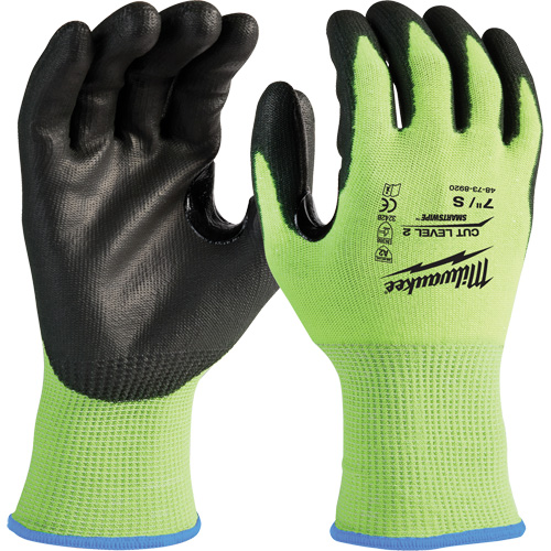 High-Visibility Cut-Resistant Gloves, Size Small, 15 Gauge, Nitrile/Polyurethane Coated, Polyethylene Shell, ANSI/ISEA 105 Level 2 Brunswick Fyr & Safety