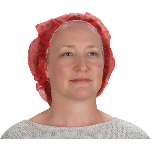 Bonnets bouffants, Polypropyl&egrave;ne, 21", Rouge Brunswick Fyr & Safety