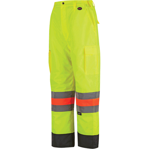 6041 Quebec Winter Traffic Control Pants, Polyester, X-Small, High Visibility Lime-Yellow Brunswick Fyr & Safety