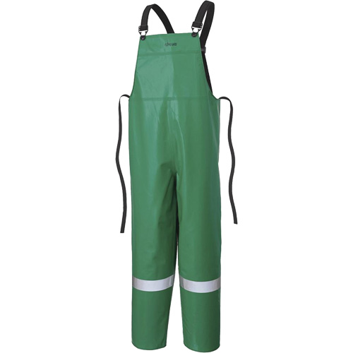 P43 035 CA-43&reg; FR Chemical- & Acid-Resistant Safety Bib Pants, Small, Green Brunswick Fyr & Safety
