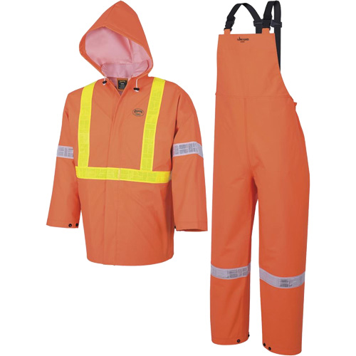 R85 Element FR FR 3-Piece Safety Rain Suit, PVC, Small, High-Visibility Orange Brunswick Fyr & Safety
