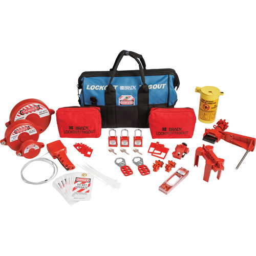 Lockout Tagout Kit with Nylon Safety Lockout Padlocks in Duffel Bag, Electrical/Valve Kit, 31 Components Brunswick Fyr & Safety