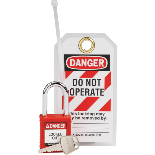 Nylon Safety Lockout Padlock & Tag Kit, 3 Components Brunswick Fyr & Safety