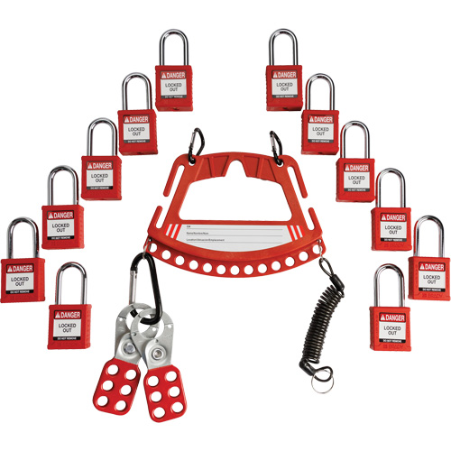 Lock & Tag Carrier with Keyed Different Nylon Safety Lockout Padlocks Brunswick Fyr & Safety