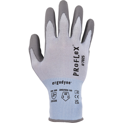 ProFlex 7025 Cut-Resistant Gloves, Size Small, 18 Gauge, Polyurethane Coated, Nylon/HPPE/Spandex Shell, ASTM ANSI Level A2/EN 388 Level B Brunswick Fyr & Safety
