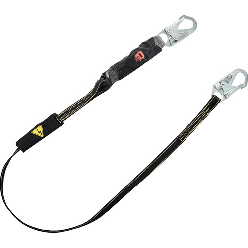 Longe &agrave; amortisseur d'&eacute;nergie pour le soudage V-Series, 6', Point d'ancrage &agrave; Crochet mousqueton, Crochet mousqueton aux jambes, Kevlar/M&eacute;tal/Nylon Brunswick Fyr & Safety