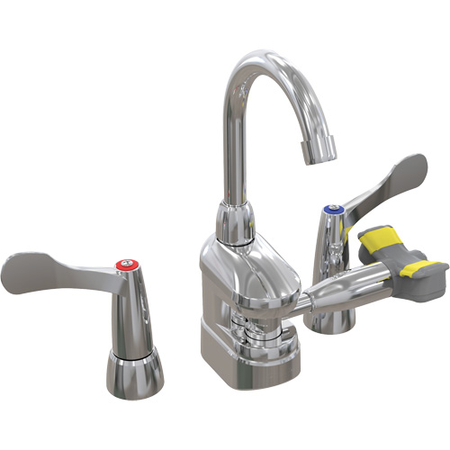 Swing-Activated Faucet/Eyewash with Wristblade Faucet Valves, Sink Mount Installation Brunswick Fyr & Safety