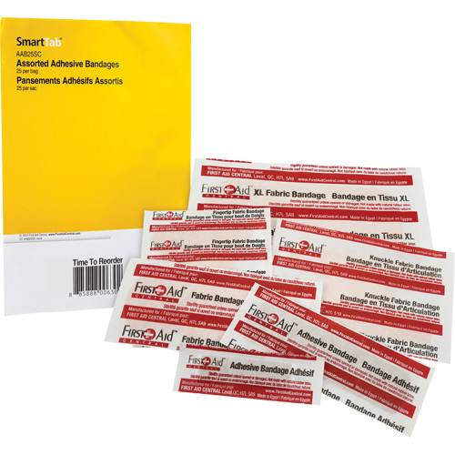 SmartCompliance&reg; Refill Adhesive Bandages, Assorted, Fabric/Plastic, Non-Sterile Brunswick Fyr & Safety