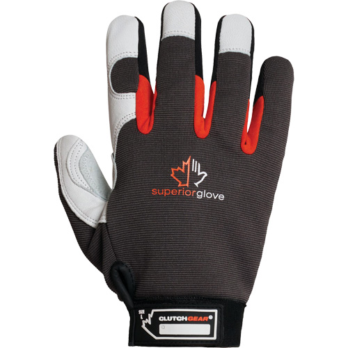 Clutch Gear&reg; Thinsulate Mechanic's Gloves, Grain Goatskin/Split Leather Palm, Size Small/7 Brunswick Fyr & Safety