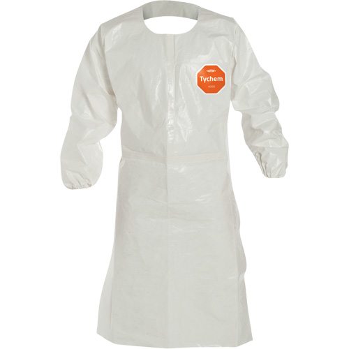 Disposable Sleeved Apron, Tychem&reg; 4000, White, 44" L Brunswick Fyr & Safety
