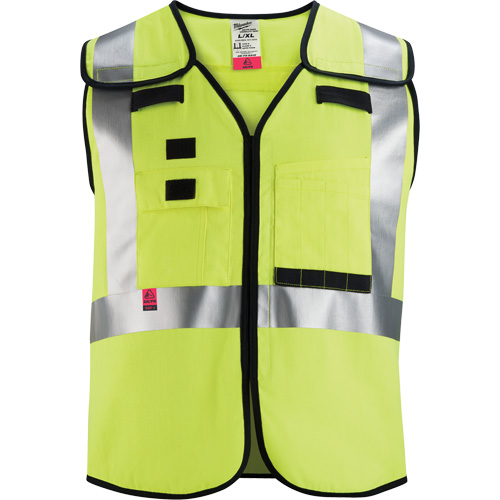 Breakaway Mesh Safety Vest, Black/High Visibility Lime-Yellow, Medium/Small Brunswick Fyr & Safety