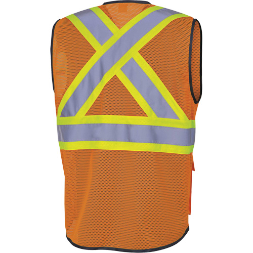 6960 Veste de s&eacute;curit&eacute; &agrave; maille en avant, Orange haute visibilit&eacute;, Moyen, Polyester Brunswick Fyr & Safety