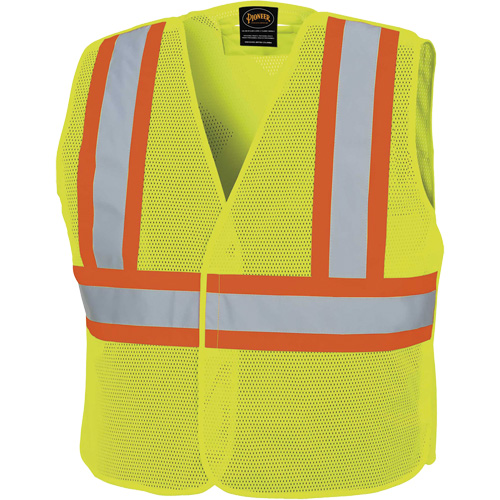 598P Tear-Away Mesh Safety Vest, High Visibility Lime-Yellow, Medium/Small, Polyester Brunswick Fyr & Safety