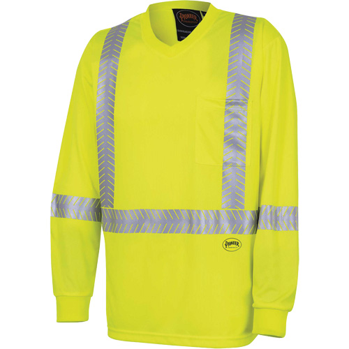 6905A Ultra-Cool Ultra-Breathable Long-Sleeved Safety Shirt, X-Small, High Visibility Lime-Yellow Brunswick Fyr & Safety