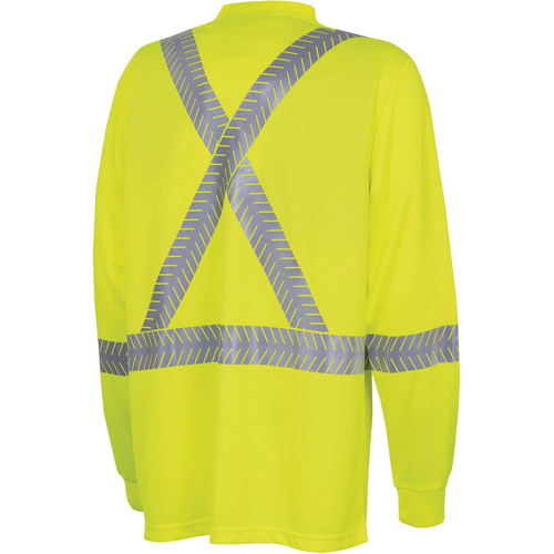 6905A Ultra-Cool Ultra-Breathable Long-Sleeved Safety Shirt, X-Small, High Visibility Lime-Yellow Brunswick Fyr & Safety