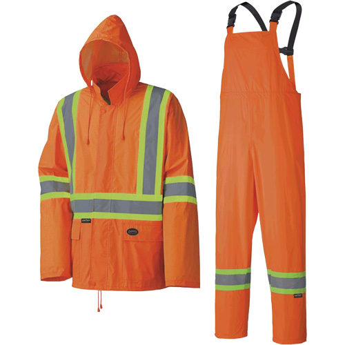 5598 Combinaison de pluie imperm&eacute;able et l&eacute;g&egrave;re, Polyester/PVC, Petit, Orange haute visibilit&eacute; Brunswick Fyr & Safety