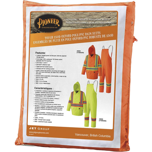 5608 210D Waterproof Rain Suit, Polyester/PVC, Small, High Visibility Orange Brunswick Fyr & Safety