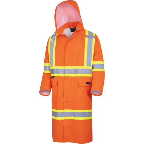 5630 Manteau long imperm&eacute;able The Rock 300D, Polyester, Petit, Orange haute visibilit&eacute; Brunswick Fyr & Safety