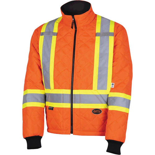 5015A Manteau matelass&eacute; pour cong&eacute;lateur, Polyester, Orange haute visibilit&eacute;, T-petit Brunswick Fyr & Safety