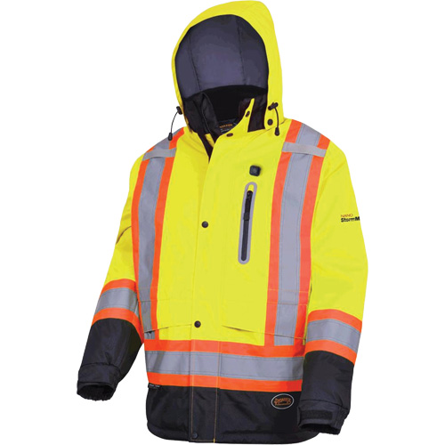 5408 Waterproof Heated Insulated Jacket, Men's, Small, High Visibility Lime-Yellow Brunswick Fyr & Safety