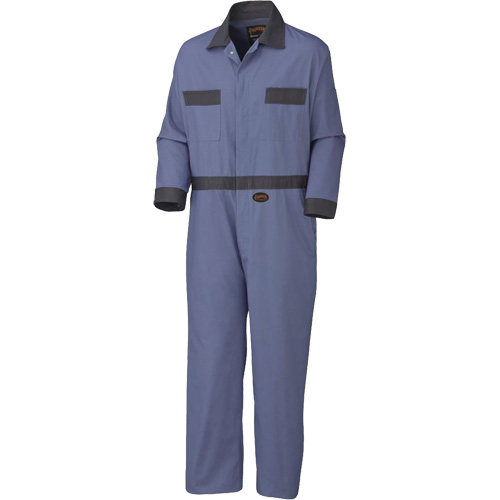 5133 Coveralls with Concealed Brass Buttons, Men's, Navy Blue, Size 36 Brunswick Fyr & Safety
