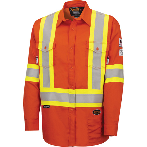 7743 Chemise de s&eacute;curit&eacute; ignifug&eacute;e FR-Tech, Petit, Orange haute visibilit&eacute; Brunswick Fyr & Safety
