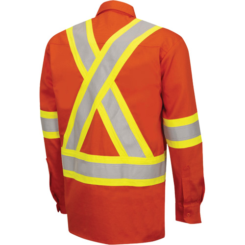 7743 Chemise de s&eacute;curit&eacute; ignifug&eacute;e FR-Tech, Petit, Orange haute visibilit&eacute; Brunswick Fyr & Safety
