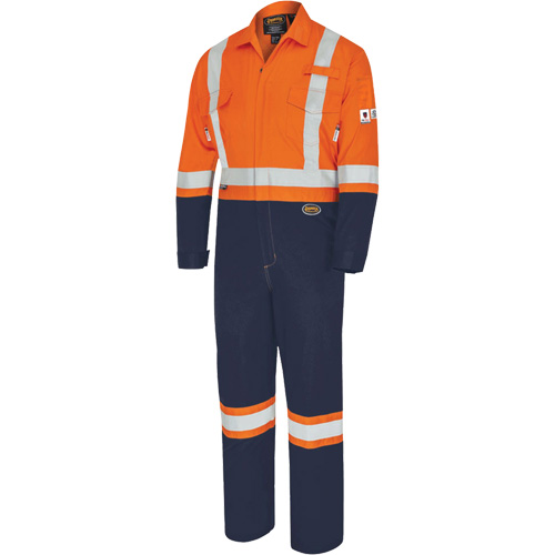 7702BB Combinaison de s&eacute;curit&eacute; FR-Tech 2 tons, Taille 36, Bleu marin/Orange, 10 cal/cm² Brunswick Fyr & Safety