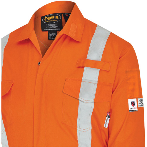 7702BB Combinaison de s&eacute;curit&eacute; FR-Tech 2 tons, Taille 36, Bleu marin/Orange, 10 cal/cm² Brunswick Fyr & Safety