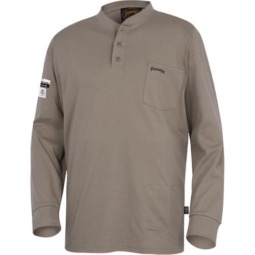 331 FR Interlock Henley Shirt, Small, Beige Brunswick Fyr & Safety