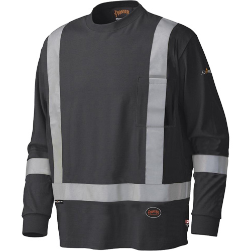 340SFA Flame-Resistant Long-Sleeved Safety Shirt, Small, Black Brunswick Fyr & Safety
