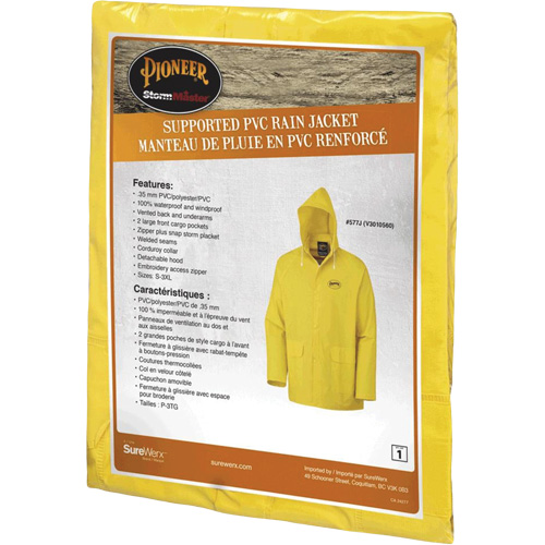 577J Veste imperm&eacute;able, Polyester/PVC, Petit, Jaune Brunswick Fyr & Safety