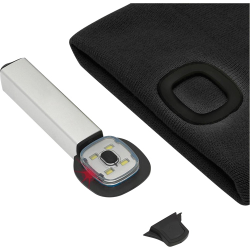 5678 Tuque en tricot avec lampe frontale &agrave; DEL, Doublure en Molleton, Taille unique, Noir Brunswick Fyr & Safety