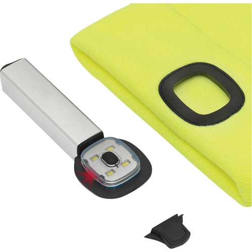 5676 Tuque en tricot avec lampe frontale &agrave; DEL, Doublure en Molleton, Taille unique, Jaune haute visibilit&eacute; Brunswick Fyr & Safety