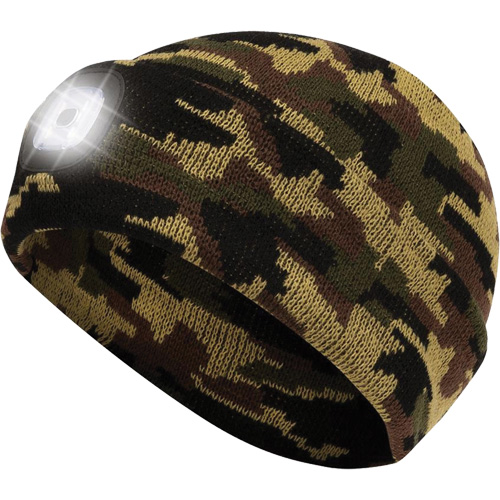 5677 Tuque en tricot avec lampe frontale &agrave; DEL, Doublure en Molleton, Taille unique, Camo Brunswick Fyr & Safety