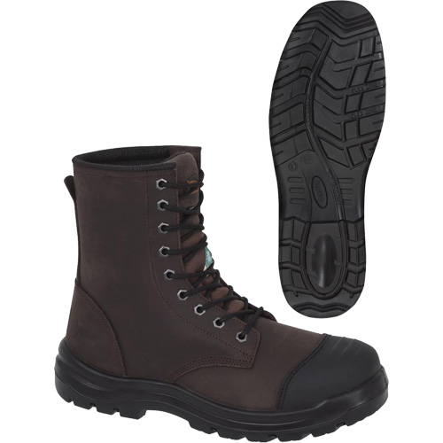 1028 Bottes de travail 8" marron, Cuir, Embout Acier, Taille 10 Brunswick Fyr & Safety