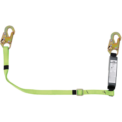 SA-5400-6A Adjustable Shock Absorbing Lanyard, 6', Snap Hook Center, Snap Hook Leg Ends, Polyester Brunswick Fyr & Safety