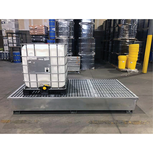 Steel Ultra-Twin IBC Spill Pallet&reg;, 370 US gal. Spill Capacity, 103.8" x 26.8" x 51.1" Brunswick Fyr & Safety