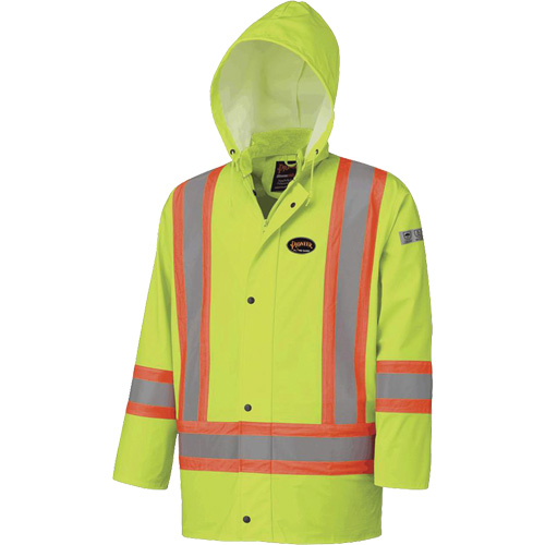 5894 Veste imperm&eacute;able r&eacute;sistant &agrave; la flamme, 2T-Grand, Jaune lime haute visibilit&eacute; Brunswick Fyr & Safety