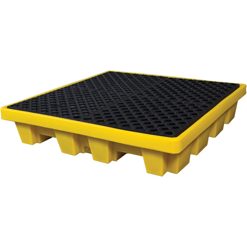 4-Drum Nestable Ultra-Spill Pallet&reg;, 66 US gal. Spill Capacity, 51" x 51" x 10" Brunswick Fyr & Safety