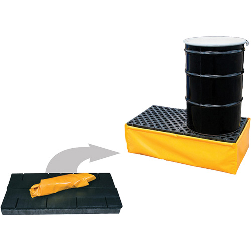 Ultra-Spill Pallet flexible, 2 barils, Capacit&eacute; de d&eacute;versement 66 gal. US, 48" x 24" x 14" Brunswick Fyr & Safety
