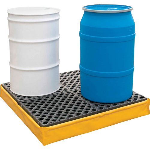 4-Drum Flexible Ultra-Spill Pallet&reg;, 66 US gal. Spill Capacity, 48" x 48" x 7" Brunswick Fyr & Safety