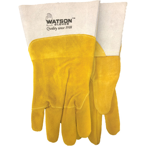 Gants de soudure robustes, Cuir fleur de ch&egrave;vre/Cuir de vache refendu, Taille Moyen Brunswick Fyr & Safety