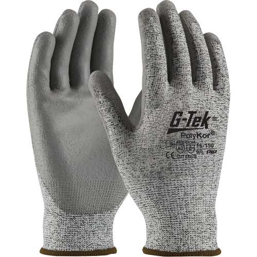 Gants r&eacute;sistants aux coupures G-Tek en tricot sans couture, Taille T-petit, Calibre 13, Rev&ecirc;tement Polyur&eacute;thane, Enveloppe en PolyKor, ASTM ANSI niveau A2/EN 388 niveau B Brunswick Fyr & Safety