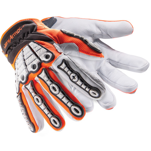 Gants r&eacute;sistants aux chocs Chrome SLT Oasis 4073, 6/T-petit, Paume en Ch&egrave;vre, Poignet Boucle et crochet Brunswick Fyr & Safety